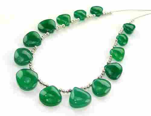 Green Onyx Briolette Gemstone Beads