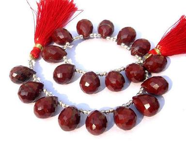 Red Dyed Ruby Briolette Gemstone Beads