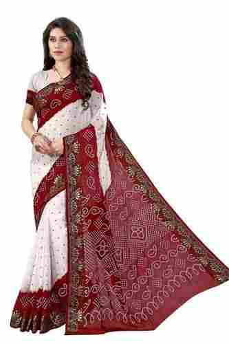 Bandhni Cotton Silk Stylish Saree