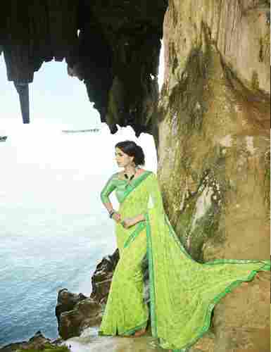 Green Lovely Georgette Casual Wear Saree