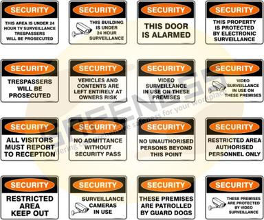 Square Property And Security Safety Signs