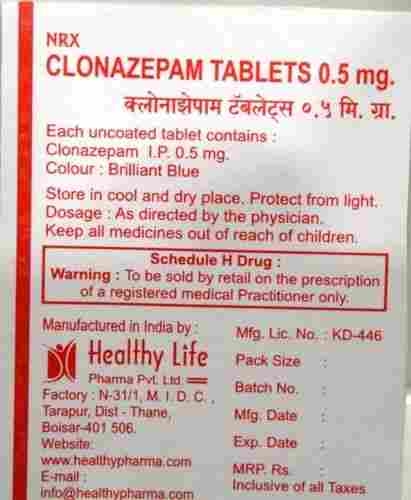 Clonazepam Tablets IP 0.5 mg