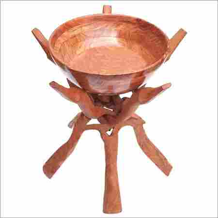 Wooden Bowl with Wooden Stand 01
