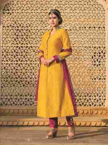 Stylish Yellow Partywear Salwar Suit