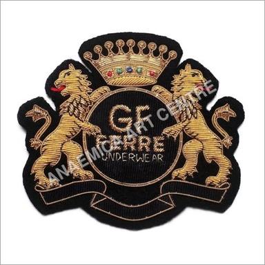 Black And Gold Hand Embroidered Bullion Wire Badges