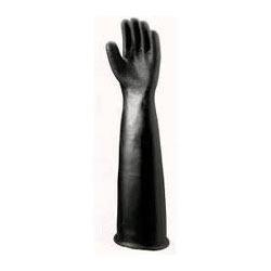 Black Long Sleeves Rubber Gloves