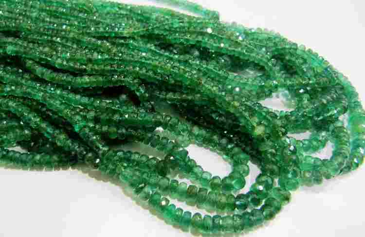 Emerald Rondelle faceted beads