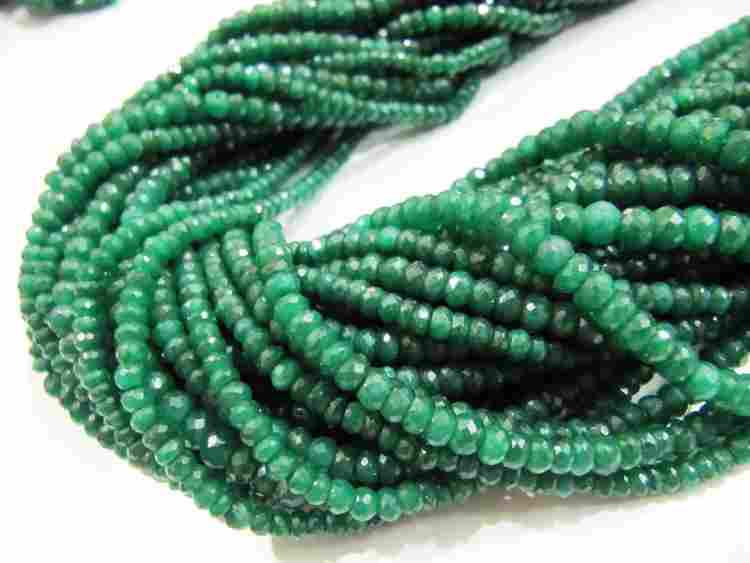 Emerald Corundum Beads Strings