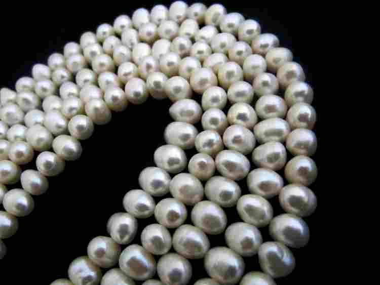Natural Pearl Beads 6mm Rondelle Sold Per Strand 8 Inch Long Jewelry Making Pearl