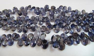 Blue Iolite Faceted Pear Drops