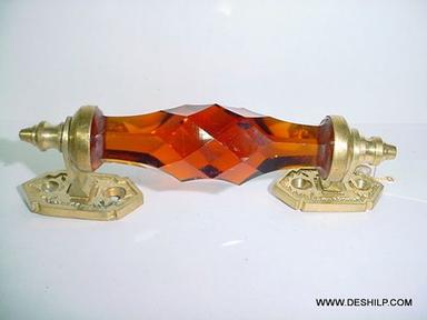 Orange And Golden Glass Door Handle