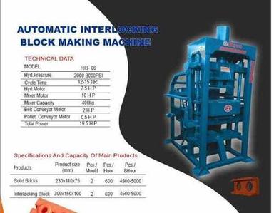 Red Automatic Interlocking Brick Machines