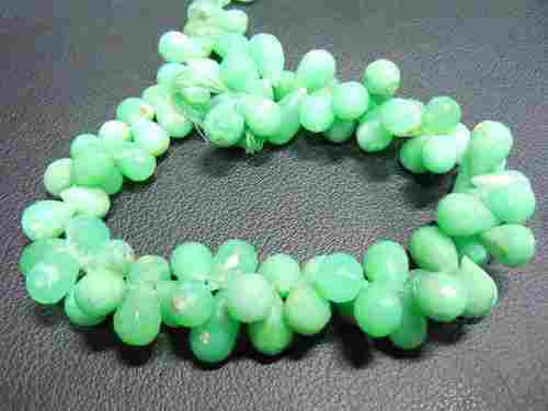Green Chrysoprase Faceted Drops