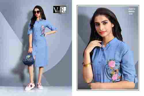 cotton kurti with embroidery