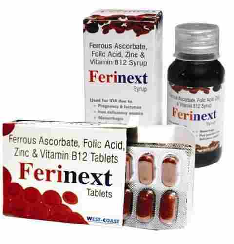 Ferrous Ascorbate & Folic Acid ,Zinc& vitamin B12 Tablets