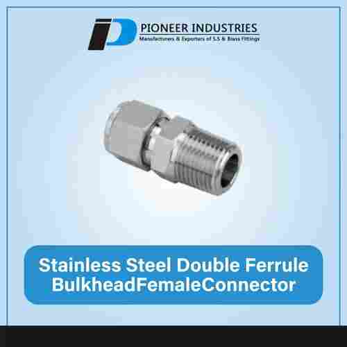 Stainless Steel Double Ferrule Bulkhead Female Connector