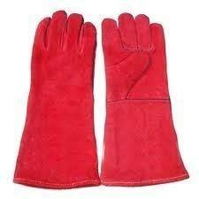 Red Industrial Leather Gloves (Red Winter)