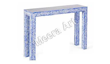 Metal Bone Inlay Table