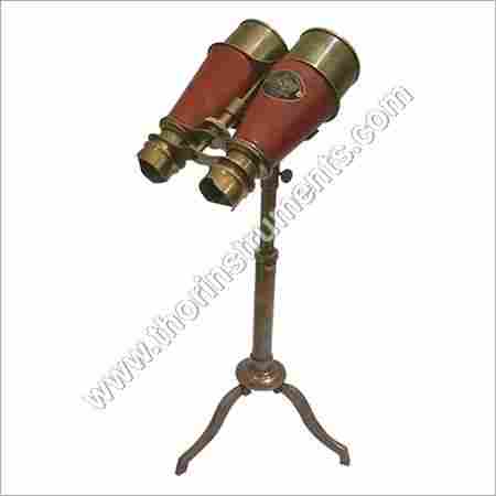 Nautical Replica Hub Maritime Nautical Binocular Red Leather With Stand