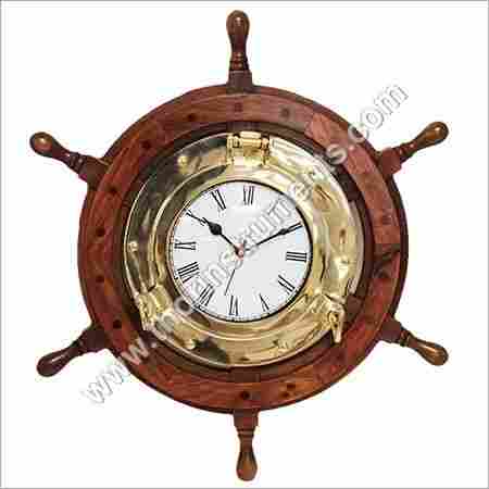 Maritime Pirate Captain Nautical Ship Wheel Clock