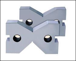 Silver Hardened Ground V Blocks With Clamp