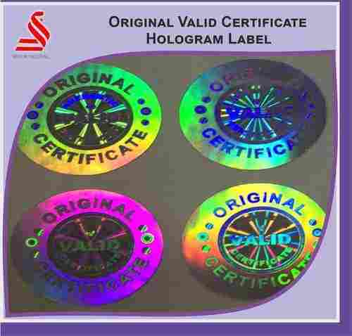 HOLOGRAPHIC CERTIFICATE LABELS