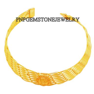 Gold Plated Choker Necklace Weight: 71.40 Grams (G)