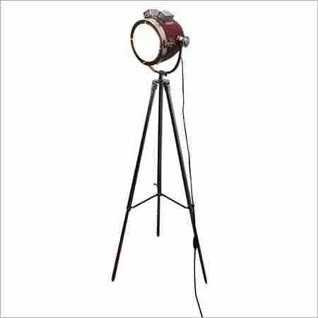 Classical Red Leather Spot Light Floor Steel Stand