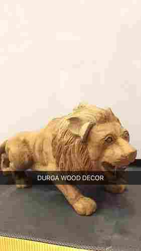 Wooden Lion Statue