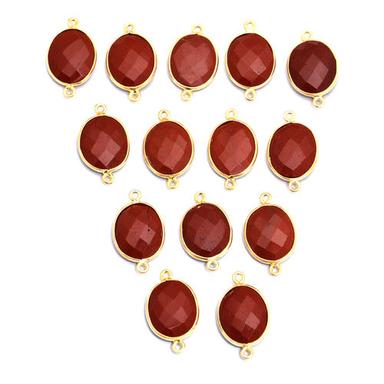 Pendants Gold Plated Red Agate Sterling Silver Connectors