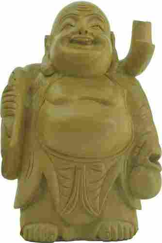 Laughing Buddha Wooden Statue