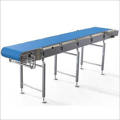 Blue And Silver Flat Food Belt Conveyor