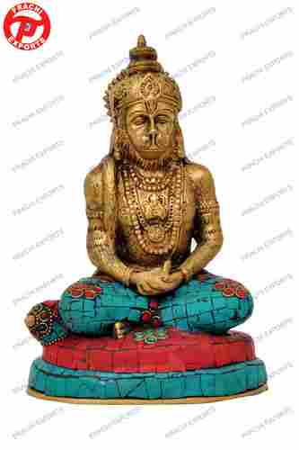 Hanuman Meditating W/Stone Work