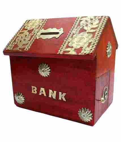 Desi Karigar Hut Shaped beautiful Red Piggy Bank