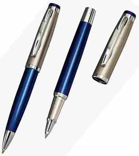 Lavis Half Nickal And Half Blue Shining Ball Pen