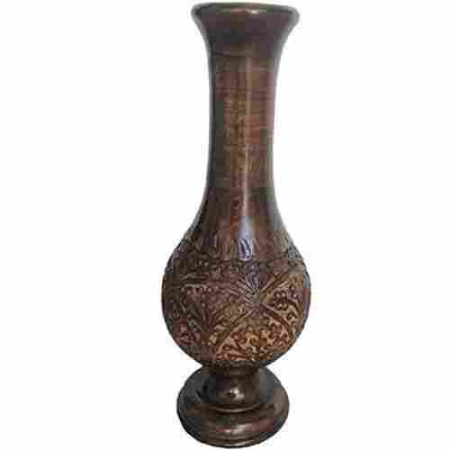 Desi Karigar Wood Hand Made Brown Vase/Flower Pot
