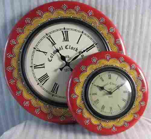 Decorative Wooden Hand Painted Clock