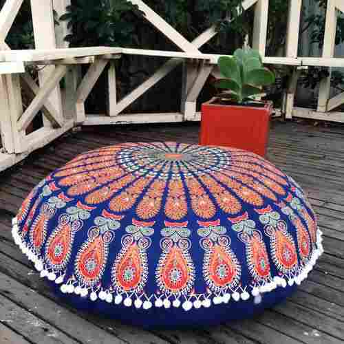 Round Cushion Ottoman Pouf Cover