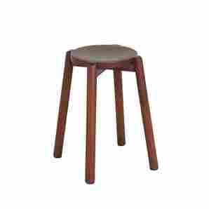 Bolid mahogany timber round stool