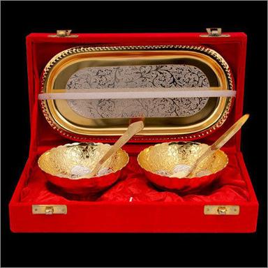 Alluminium Silver And Gold Plated Bowl Set (2 1)