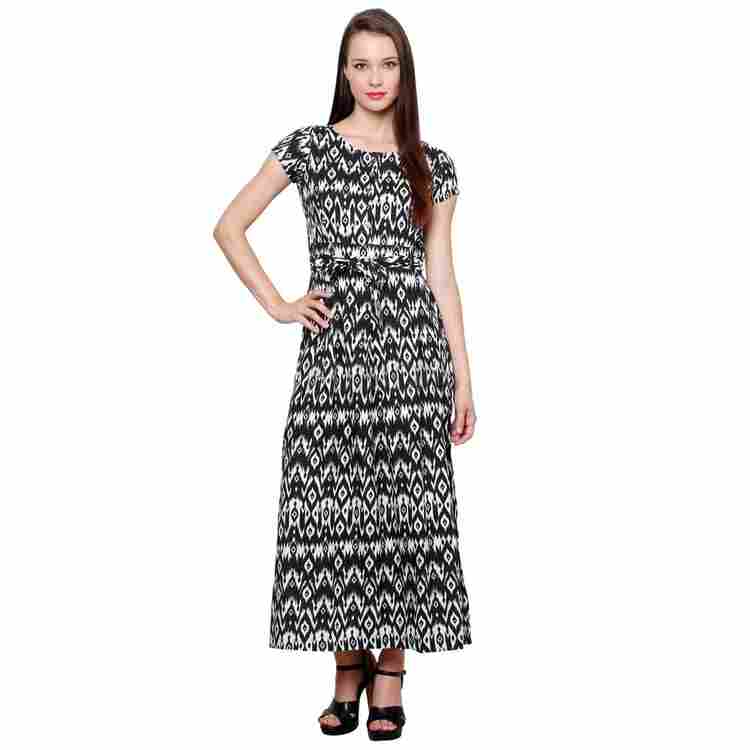 Womens Rayon Printed Maxi Dress