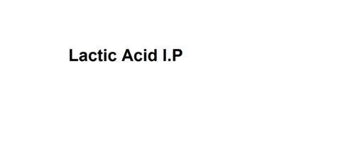 Lactic Acid I.P