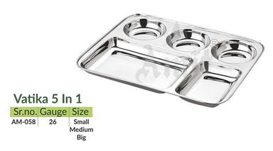 Silver Stainless Steel Compartment Plate