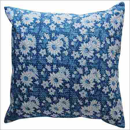 Indigo Blue Kantha Cushion Cover