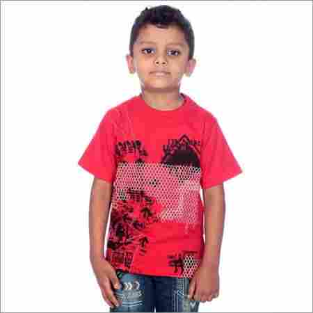 Boy Light Red 100% Cotton T-Shirt