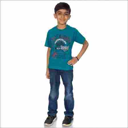 Boy Green 100% Comed Knitted Cotton T-Shirt