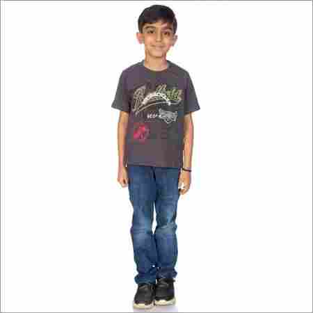Boy Grey 100% Comed Knitted Cotton T-Shirt