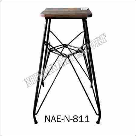 Industrial & Vintage Iron  And Wooden Butterfly Bar Stool