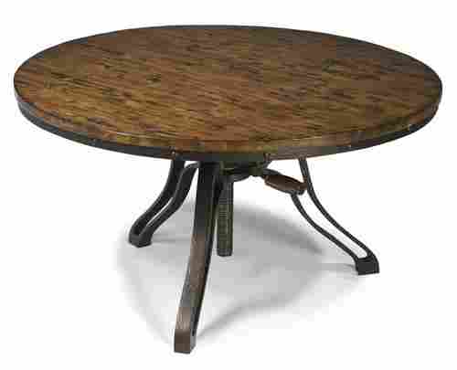Wood Adjustable Height Crank Table