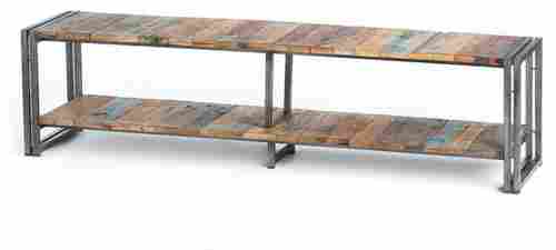 Reclaimed Wood  Metal Industrial Tv  Console Unit